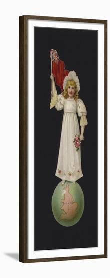English Girl, Standing on the Globe-null-Framed Giclee Print