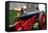 English Gunner Loading Cannon, Tudor Period 16th Century, Historical Re-Enactment-null-Framed Stretched Canvas