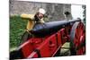 English Gunner Loading Cannon, Tudor Period 16th Century, Historical Re-Enactment-null-Mounted Giclee Print