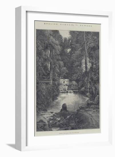 English Homes, Bowood, Cascade in the Park, at the End of the Lake-Charles Auguste Loye-Framed Giclee Print