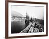 English Ironclad Warships at Gibraltar-null-Framed Photographic Print