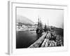 English Ironclad Warships at Gibraltar-null-Framed Photographic Print