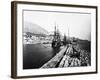 English Ironclad Warships at Gibraltar-null-Framed Photographic Print