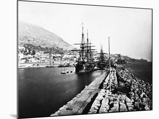 English Ironclad Warships at Gibraltar-null-Mounted Photographic Print