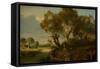 English Landscape, 1841 (Oil on Canvas)-James Holland-Framed Stretched Canvas
