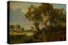 English Landscape, 1841 (Oil on Canvas)-James Holland-Stretched Canvas