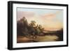 English Landscape with Cottage and Stream, 1860-Edward Charles Williams-Framed Giclee Print