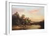 English Landscape with Cottage and Stream, 1860-Edward Charles Williams-Framed Giclee Print