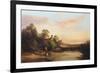 English Landscape with Cottage and Stream, 1860-Edward Charles Williams-Framed Giclee Print