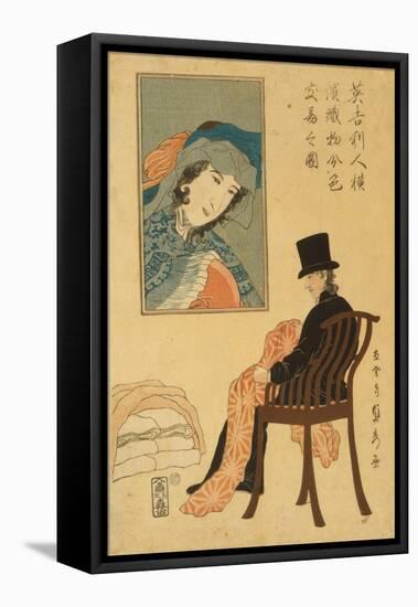 English Merchant Sorting Fabrics For Trade in Yokohama, 1861-Utagawa Sadahide-Framed Stretched Canvas