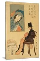 English Merchant Sorting Fabrics For Trade in Yokohama, 1861-Utagawa Sadahide-Stretched Canvas