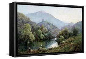 English Mountain Lake-Alfred Fontville de Breanski-Framed Stretched Canvas