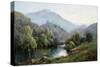 English Mountain Lake-Alfred Fontville de Breanski-Stretched Canvas