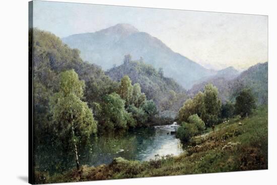 English Mountain Lake-Alfred Fontville de Breanski-Stretched Canvas