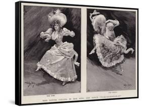 English Music Hall Singer and Dancer Lottie Collins Performing Her Popular Song Ta-Ra-Ra-Boom-De-Ay-Dudley Hardy-Framed Stretched Canvas