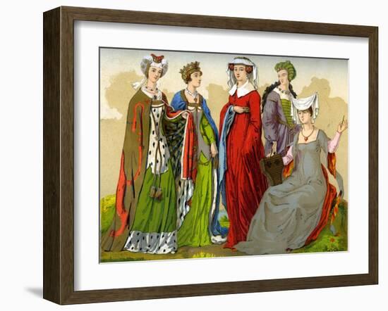 English Noblewomen, 15th-16th Century-Edward May-Framed Giclee Print