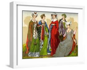 English Noblewomen, 15th-16th Century-Edward May-Framed Giclee Print