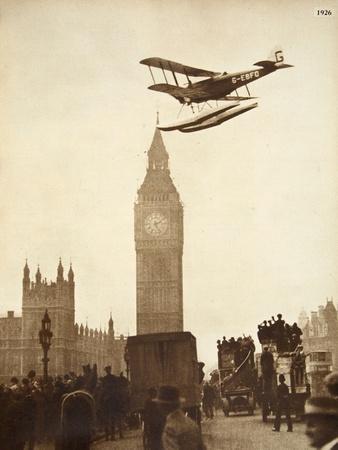 Alan Cobham Coming in to Land on the Thames at Westminster, London, 1926