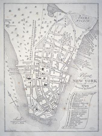 Plan of New York in 1729 (Litho)