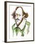 English playwright and poet William Shakespeare(1564-1616); caricature-Neale Osborne-Framed Giclee Print