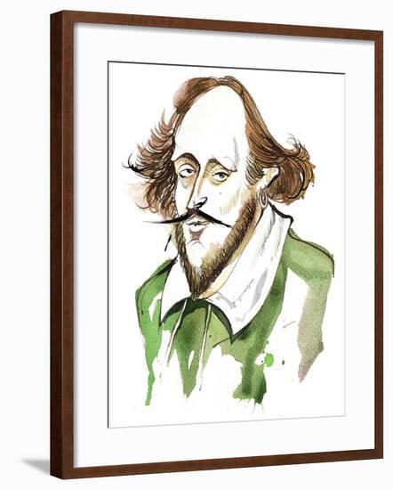 English playwright and poet William Shakespeare(1564-1616); caricature-Neale Osborne-Framed Giclee Print