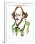 English playwright and poet William Shakespeare(1564-1616); caricature-Neale Osborne-Framed Giclee Print