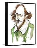 English playwright and poet William Shakespeare(1564-1616); caricature-Neale Osborne-Framed Stretched Canvas