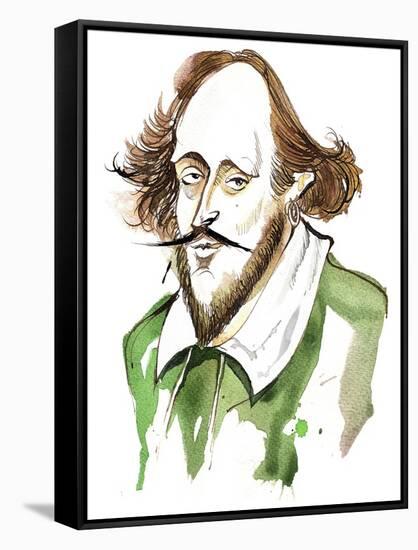 English playwright and poet William Shakespeare(1564-1616); caricature-Neale Osborne-Framed Stretched Canvas