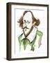 English playwright and poet William Shakespeare(1564-1616); caricature-Neale Osborne-Framed Giclee Print