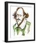 English playwright and poet William Shakespeare(1564-1616); caricature-Neale Osborne-Framed Giclee Print