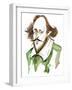 English playwright and poet William Shakespeare(1564-1616); caricature-Neale Osborne-Framed Giclee Print