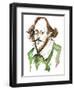 English playwright and poet William Shakespeare(1564-1616); caricature-Neale Osborne-Framed Giclee Print