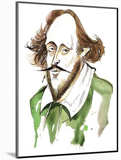 English playwright and poet William Shakespeare(1564-1616); caricature-Neale Osborne-Mounted Giclee Print