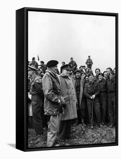 English PM Winston Churchill and British Army General Bernard Montgomery-George Rodger-Framed Stretched Canvas