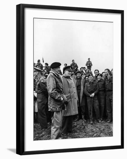 English PM Winston Churchill and British Army General Bernard Montgomery-George Rodger-Framed Premium Photographic Print