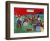 English Polo Game, Japanese Wood-Cut Print-Lantern Press-Framed Art Print