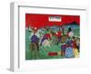 English Polo Game, Japanese Wood-Cut Print-Lantern Press-Framed Art Print