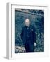 English Prime Minister Winston Churchill Standing Alone in a Garden During WWII-null-Framed Photographic Print