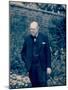 English Prime Minister Winston Churchill Standing Alone in a Garden During WWII-null-Mounted Photographic Print