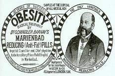 Advertisement for 'Dr. Schindler Barnay's Marienbad Reducing (Anti-Fat) Pills, 1890s-English School-Giclee Print