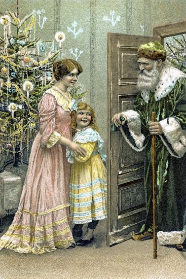 Victorian Christmas Card Featuring Father Christmas Wearing a Green Suit (Litho) Giclee Print - English School | AllPosters.com Victorian Christmas Card Featuring Father Christmas Wearing a Green Suit (Litho) Giclee Print - English School | AllPosters.com