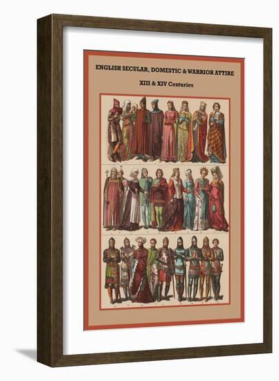 English Secular, Domestic and Warrior Attire XIII and XIV-Friedrich Hottenroth-Framed Art Print