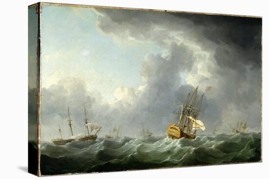 English Ships Running before a Gale-Charles Brooking-Stretched Canvas