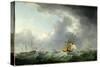 English Ships Running before a Gale-Charles Brooking-Stretched Canvas