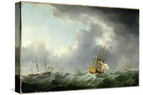 English Ships Running before a Gale-Charles Brooking-Stretched Canvas