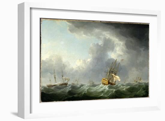 English Ships Running before a Gale-Charles Brooking-Framed Giclee Print