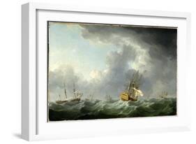 English Ships Running before a Gale-Charles Brooking-Framed Giclee Print