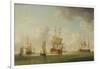 English Ships under Sail in a Very Light Breeze-Charles Brooking-Framed Giclee Print