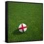 English Soccerball Lying on Grass-zentilia-Framed Stretched Canvas