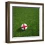 English Soccerball Lying on Grass-zentilia-Framed Art Print